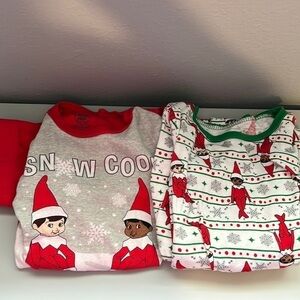 Elf on a Shelf set of two unisex kids pajamas size 6